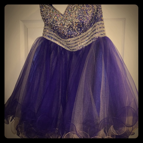 Strapless Short Purple Dress - Picture 2 of 6
